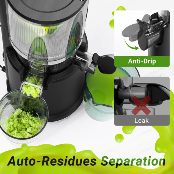 Juicer Machines, 126MM Large Feed Chute for Whole Fruits and Vegetables - 1.5L Capacity 200W Cold Press Juicer