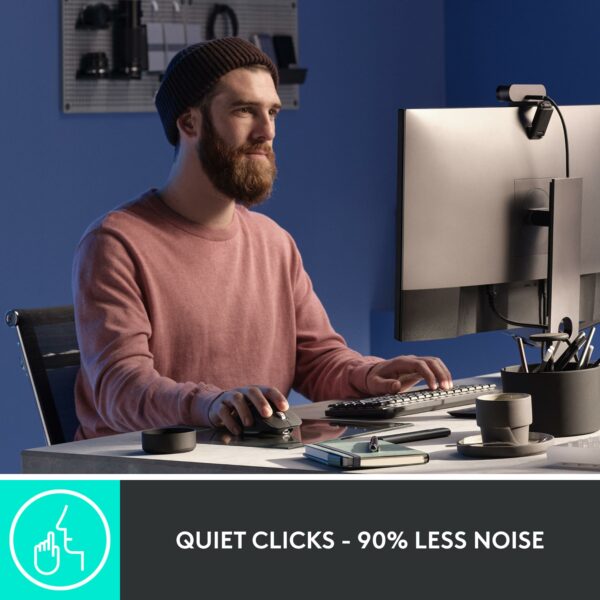 Logitech MX Master 3S - Wireless Performance Mouse with Ultra-Fast Scrolling, Ergonomic, 8K DPI, Glass Tracking, Silent Clicks, USB-C, Bluetooth, Windows, Linux, Chrome - Dark Gray