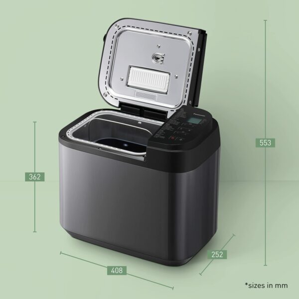 Panasonic YR2540 Fully Automatic Breadmaker, with yeast & nut dispensers, Manual Settings for Bread & Rising, Dual Temperature Sensors, 13 Hours Digital Timer, Gunmetal