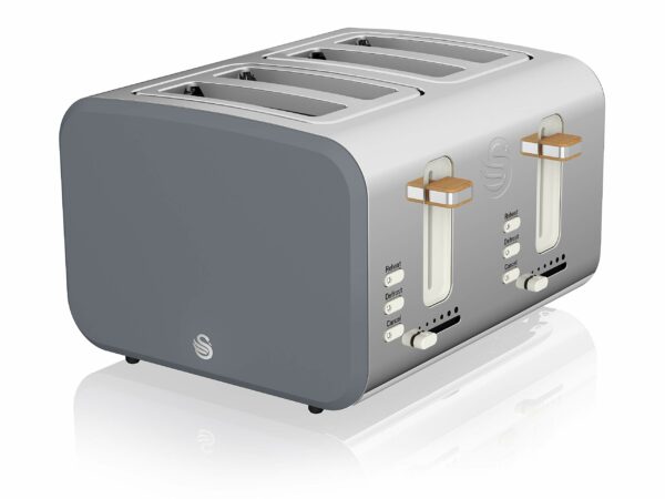 Swan Nordic 1.7 Litre Jug Kettle and 4 Slice Toaster Slate Grey