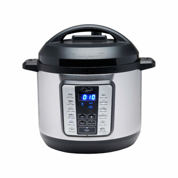 Quest 63009 Pressure Cooker Electric 6L / 12-in-1 Multi-Function Cooker/Stainless Steel Housing / 1000W / Slow Cook, Steam, Roast, Keep Warm & More/Recipe Book Included