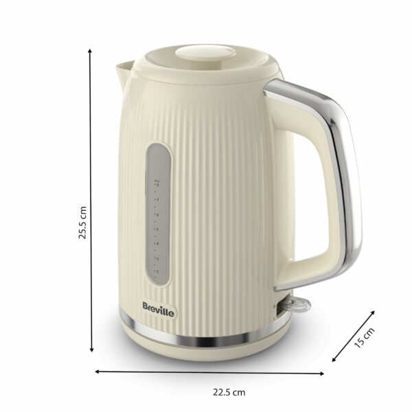 Breville Bold Vanilla Cream Electric Kettle | 1.7L | 3kW Fast Boil | Cream & Silver Chrome [VKT223]