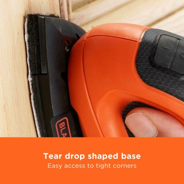 BLACK+DECKER Mouse 55W Detail Sander with 6 Sanding Sheets, BEW230-GB