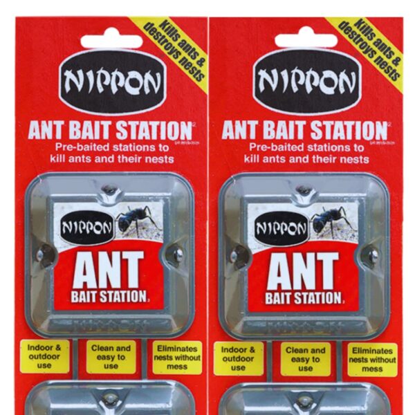 2 x Nippon Ant Bait Station Twin - nippon ant killer Ant Bait Station outdoor, ant nest killer bait stations also use as ant killer indoor, home, garden (ant traps)