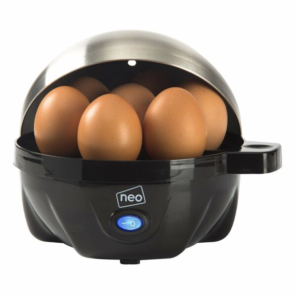Neo 3 in 1 Durable Kitchen Electric Egg Cooker, Boiler, Poacher Poached Boiled & Omelette Maker Machine Steamer with Timer (Black and Silver)