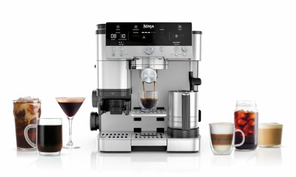 Ninja Luxe Premier 3-in-1 Coffee Machine Easy to Use, 4 Automated Froth Presets, Silver, ES601UK