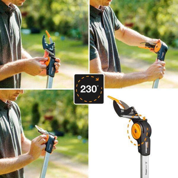 Fiskars PowerGear X Tree Pruner UPX82, Non-stick Coated, Steel Blade/Aluminium Handle, Length 1.6 m, Black/Orange, 1023625