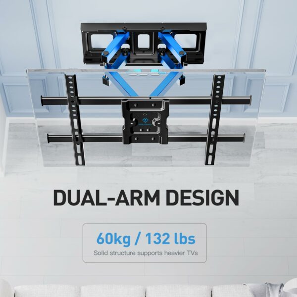 PERLESMITH TV Wall Bracket, for 37-85 Inch TVs up to 60kg, Swivel Tilt Extend TV Wall Mount, 55 65 inch Wall Brackets max VESA 600x400mm, PSPILFK1