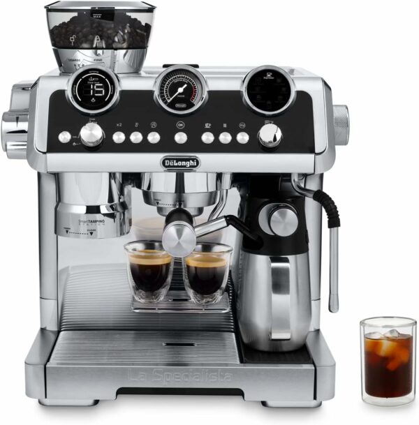 De'Longhi La Specialista Maestro EC9865.M Cold Brew Coffee, Manual Coffee Machine, Cold Extraction Technology, Smart Tamping Station, 8 Hot & Cold Recipes, Manual and Automatic Milk Frothing, Metal