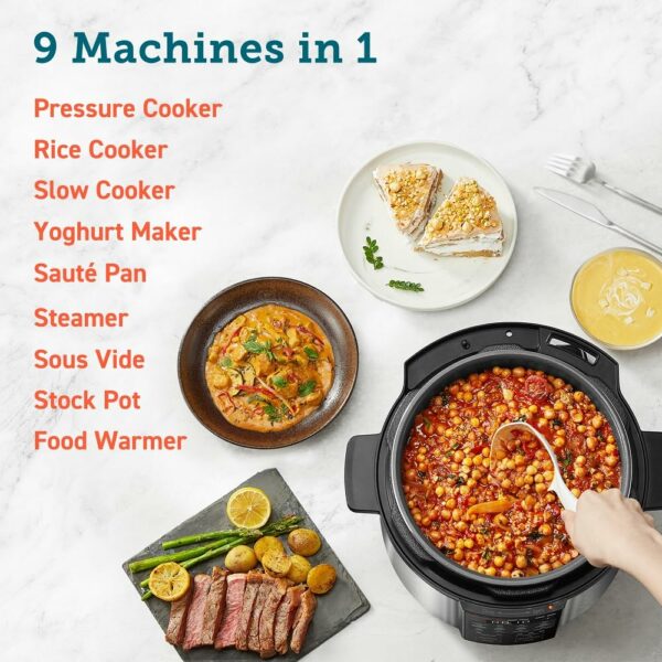 COSORI Pressure Cooker Electric 5.7L, Stainless Steel, 14 Functions(Slow&Rice Cooker, Sous Vide, Cake Maker, etc.), 70% Faster, Non-Stick, 65+ Recipes(Cookbook&Online)