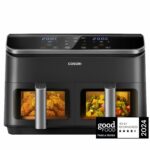 COSORI Dual Air Fryer, 8.5L Family Size, 8-In-1, Air Fry, Roast, Bake, Reheat, Dehydrate, Grill, Sync Cook & Finish, Fast and Energy Save, Healthy 50+ Online Recipes, 5 Accessories, Non-Stick