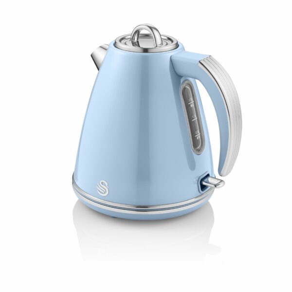 Swan SK19020BLN Retro Jug Kettle, Fast Boil, Easy Pour, 360 Degree Base, 1.5L, 3KW, Blue