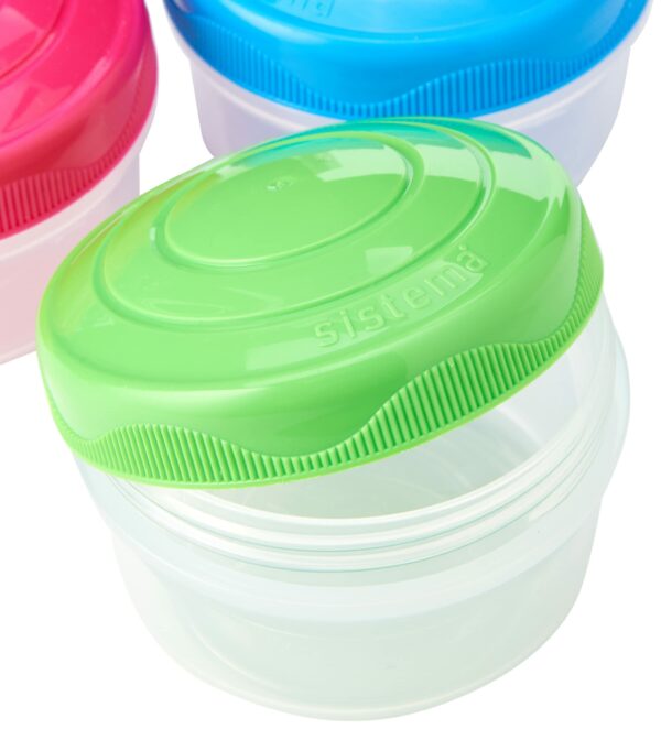 Sistema TO GO Mini Bites Snack Pots | 130 ml | Stackable Snack Boxes with Lids | BPA-Free | 3 Count