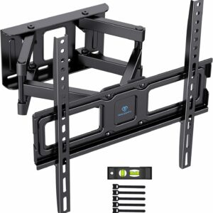 PERLESMITH TV Wall Bracket, Swivel Tilt Wall Mount for 26-70 Inch Flat & Curved TVs up to 45kg, TV Bracket Max. VESA 400x400mm