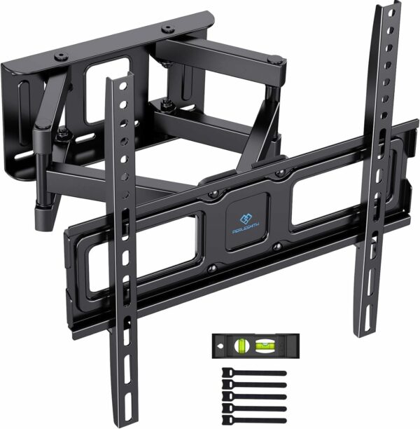PERLESMITH TV Wall Bracket, Swivel Tilt Wall Mount for 26-70 Inch Flat & Curved TVs up to 45kg, TV Bracket Max. VESA 400x400mm