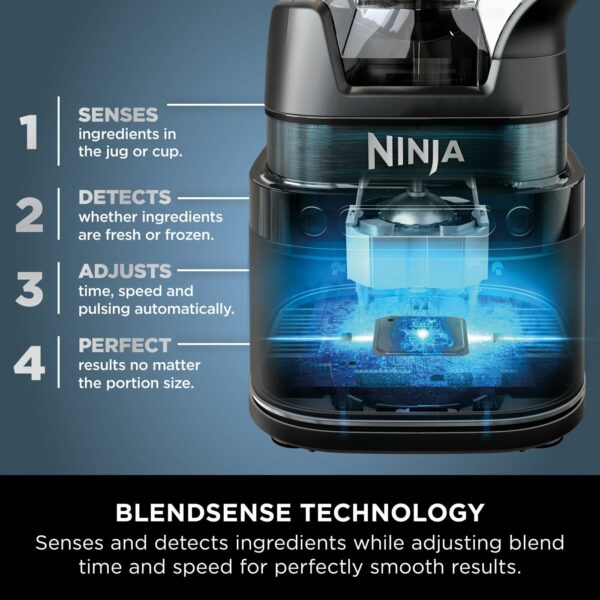 Ninja 2-in-1 Detect Power Blender Pro & Single Serve, 1200W Blender With Jug, & 2x Single Serve Cups, Blend Smoothies, Chop Vegetables & Mix Frozen Drinks, Black, TB301UK