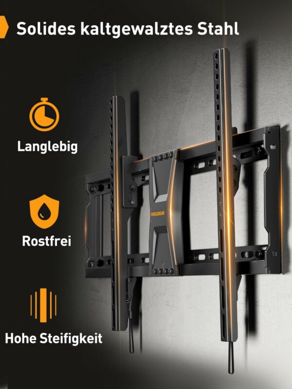 Perlegear TV Wall Bracket for Most 37–82 inch LCD LED 3D Plasma TVs up to 60kg, Slim Tilt TV Bracket for Flat or Curved TVs Max VESA 600x400mm, Large TV Wall Mount with Adjustable Pull Cords, PGLT5