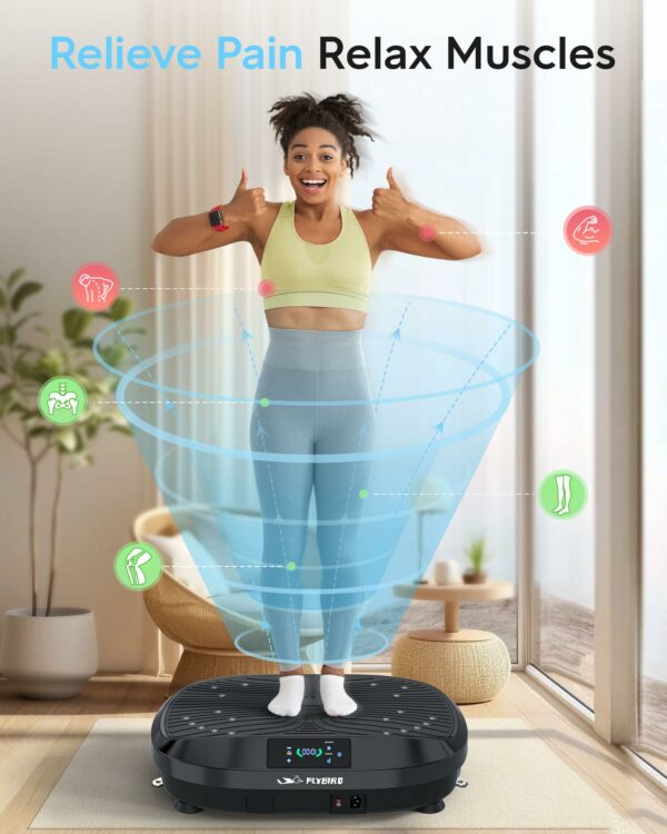 FLYBIRD Vibration Plate, Whole Body Workout Vibration Plate Exercise Machine for Bone Density Building & Lymphatic Drainage