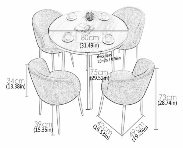 Table and Chairs Dining Set Farmhouse Style Living Room Table and Chair Set Modern Minimalist Table and Chair