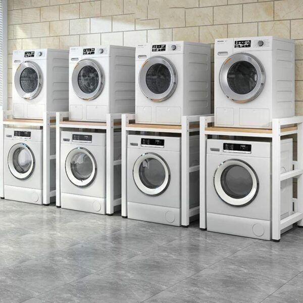 VETERS Dryer Stand Height adjustable Portable Stacking Kit for Front Loader Washing Machine & Tumble Dryer,Storage Rack over washing machine storage unit,400KG Load Capacity
