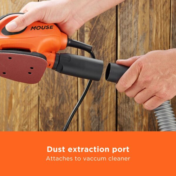 BLACK+DECKER Mouse 55W Detail Sander with 6 Sanding Sheets, BEW230-GB