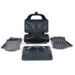 Salter 4-In-1 Snack Maker - Sandwich Toaster, Waffle Maker, Panini Press Grill, Omelette Maker, Removable Extra Large Deep Fill Hot Plates, Non-Stick, 900W, Auto Temperature Control, Stay Cool Handle