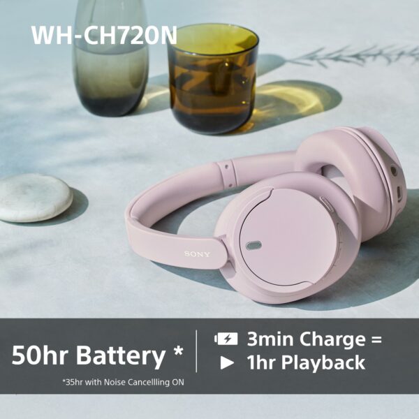 Sony WH-CH720N Wireless Bluetooth Noise Cancelling Over-Ear Headphones, Ambient Sound Mode, Lightweight Design, up to 50 hr battery life, iOS & Android - Black