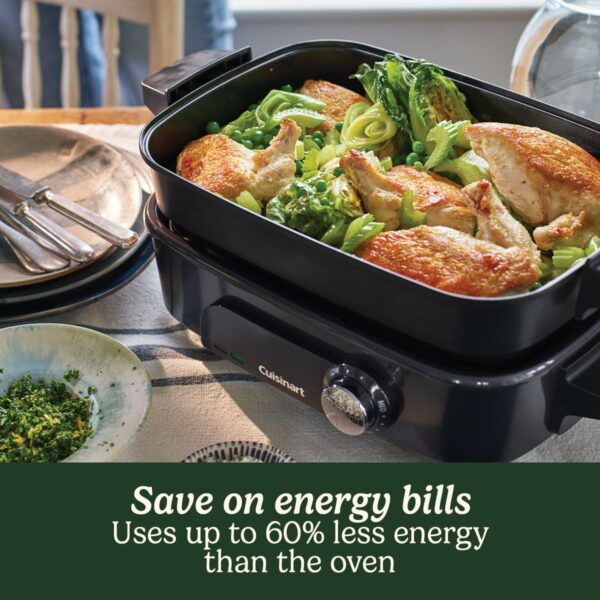 Cuisinart Cook In 5 in 1 Multi Cooker, Grill, Sear, Steam, Simmer and Slow Cooker, Non-Stick, Interchangeable plates and pans, Stackable, easy storing, Energy efficient, Midnight Grey