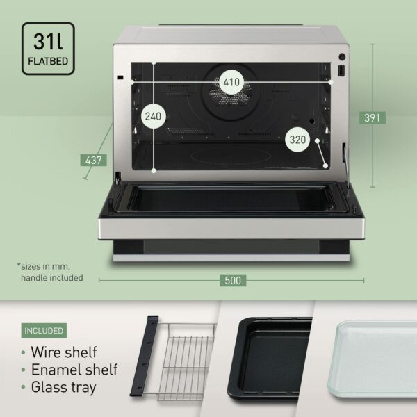 Panasonic CF87 Speed Convection Oven, Grill, Flatbed, 31Litre, Two Level Cooking, Genius Sensor, 32 Auto Programmes, Easy Clean