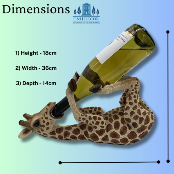 G&H Decor - Adorable 36cm Giraffe Wine Bottle Holder Figure - Giraffe Gift with Amazing Detail - Giraffe Kitchen Countertop Novelty Wine Bottle Holder - Hand Painted Giraffe Gifts for Women
