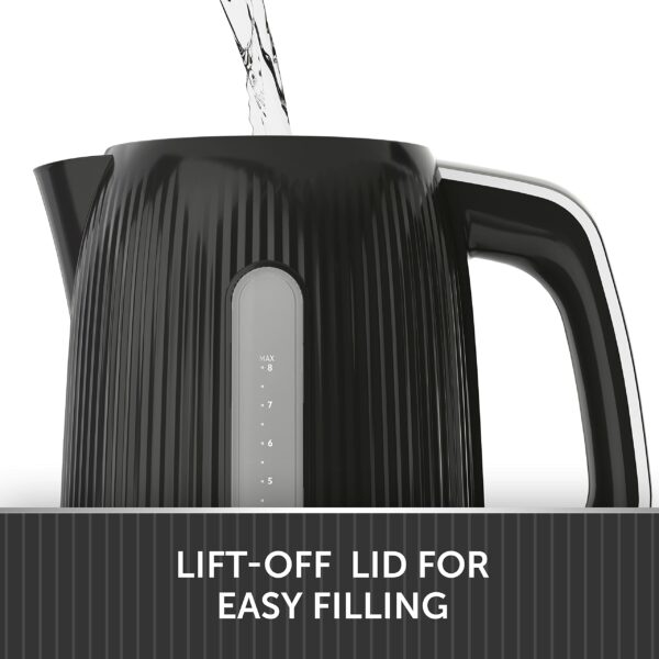 Breville Bold Black Electric Kettle | 1.7L | 3kW Fast Boil | Black & Silver Chrome [VKT221]
