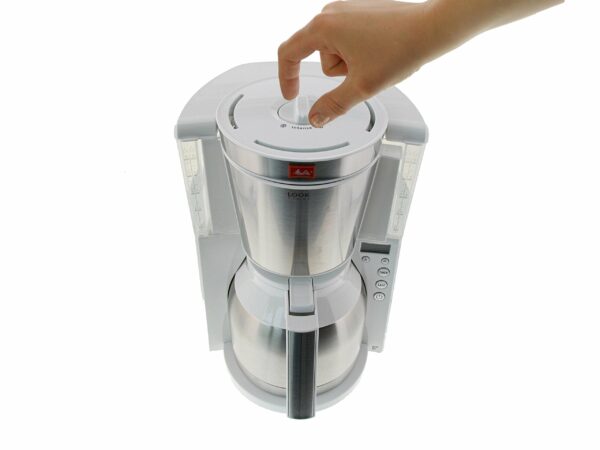 Melitta Filter Coffee Machine with Insulated Jug, Timer Feature, Aroma Selector, Look Therm Timer, White/Brushed Steel, 1011-15