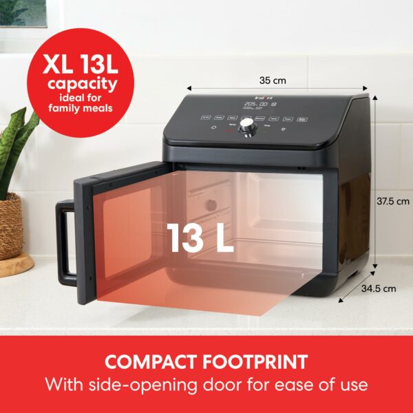Instant Digital Large Air Fryer Oven with XXL Capacity and Easy to Use 9 Smart Programmes - Air Fry, Roast, Rotisserie, Grill, Bake, Toast, Reheat, Dehydrate & Proof, Black, 13L - 1700W