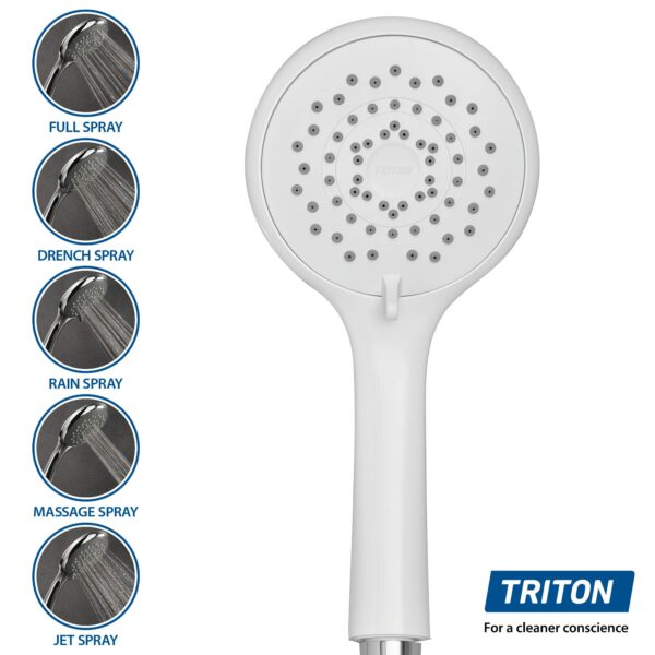 Triton Showers Bathrooms Power, White, 215 mm