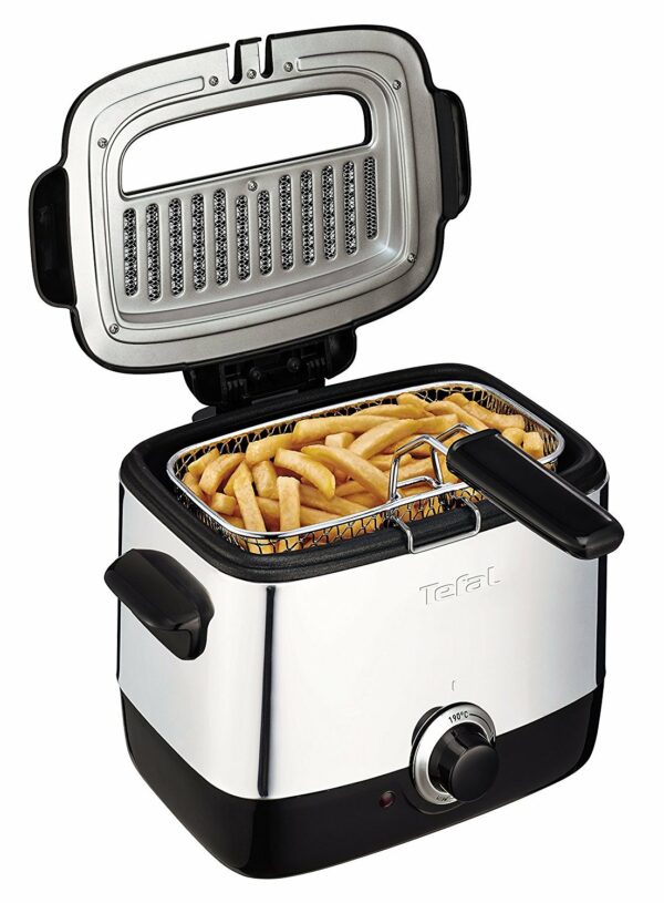 Tefal FF220040 Mini Deep Fryer, (2 Portions), 0.6 Kg Capacity, 1000 W, Stainless Steel, One Size