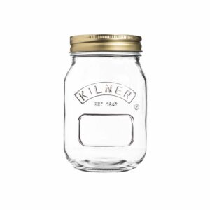 Kilner Preserve Jar 0.5L (500ml) Round Glass Screw Top Lid Preservation Storage Jar for Jams Chutneys Small Pickled Fruits