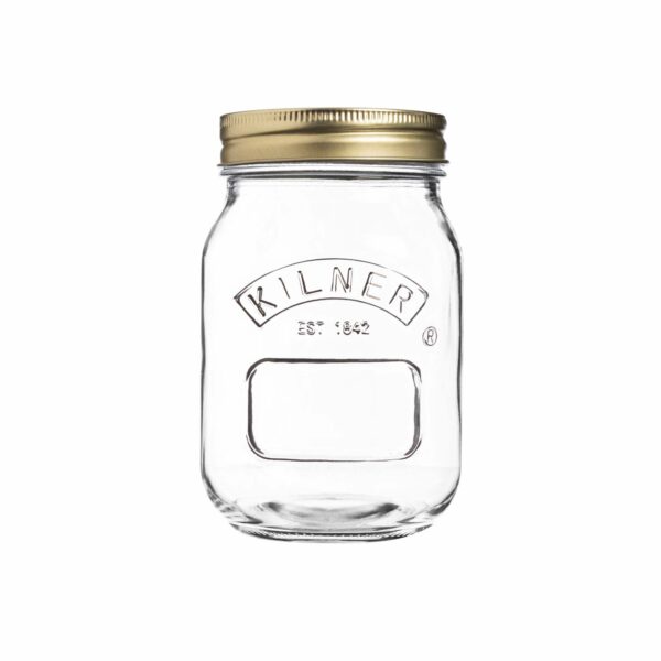 Kilner Preserve Jar 0.5L (500ml) Round Glass Screw Top Lid Preservation Storage Jar for Jams Chutneys Small Pickled Fruits