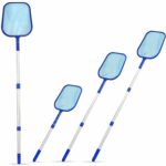 Crystals Pool Skimmer Net - Swimming Pool Cleaning Net with Extendable Telescopic Pole - Fine Mesh Pond Skimmer for Fountain Tubs Spa Fish Tank