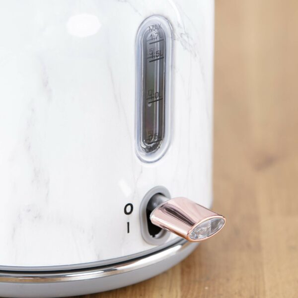 Tower Bottega T10020WMRG 3kW Stainless Steel Kettle with Quiet Boil, Temperature Dial and Boil Dry Protection, 1.7L, 3kW