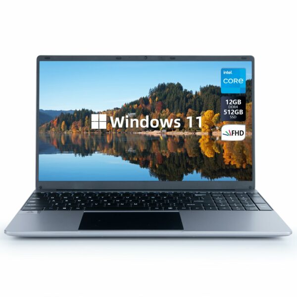 Geviar Laptop Computer 15.6'' with 1080P FHD Display, Quad-Core Intel Celeron N5095 Processors, 12GB DDR4 512GB SSD,Windows 11 Laptop Computers (AN-X17)