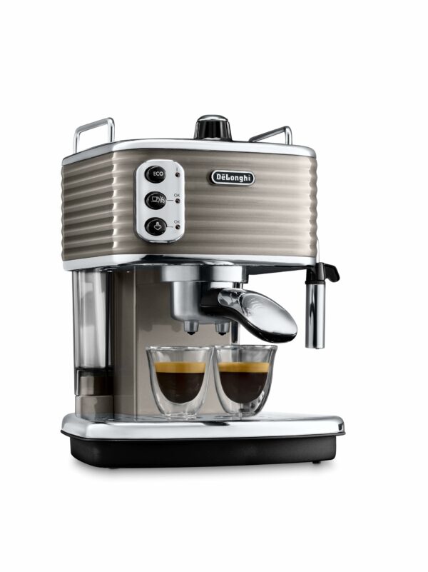 De'Longhi Scultura Traditional Barista Pump Espresso Machine, Coffee and Cappuccino Maker, ECZ351BG, Champagne