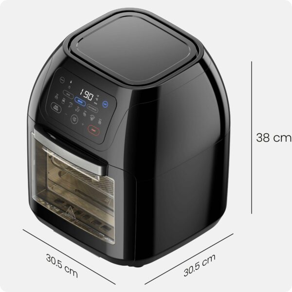 CHEFMAN 5 in 1 Air Fryer Oven with Rotisserie, 10L 1800W, 17 Presets Air Fry, Dehydrator, Roast, Bake, Family Size Large Air Fryer with Auto Shutoff and View Window, Black