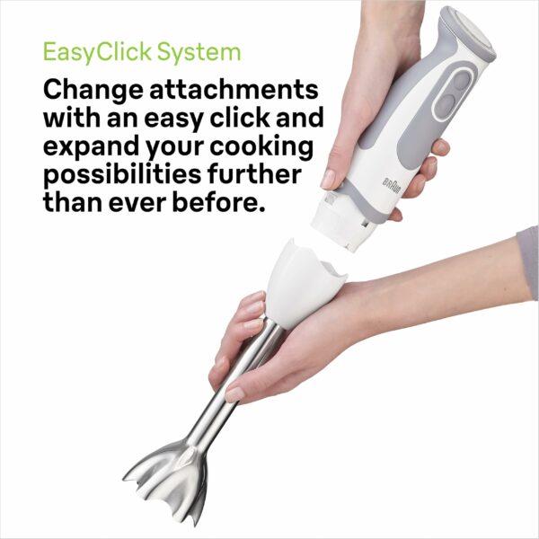 Braun MultiQuick 5 Vario MQ5235 Hand Blender, Sauce Mixer, BPA-Free Plastic Beaker - White/Grey