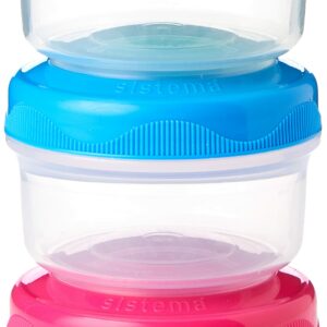 Sistema TO GO Mini Bites Snack Pots | 130 ml | Stackable Snack Boxes with Lids | BPA-Free | 3 Count