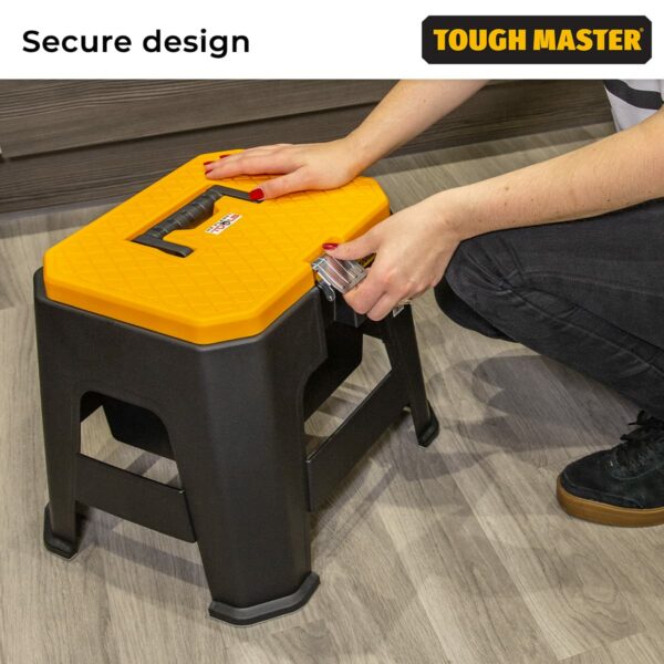 Tool Box Step Stool 11 Litres Capacity Portable Toolbox with Removable Tray Compartment Organiser For Home Improvement