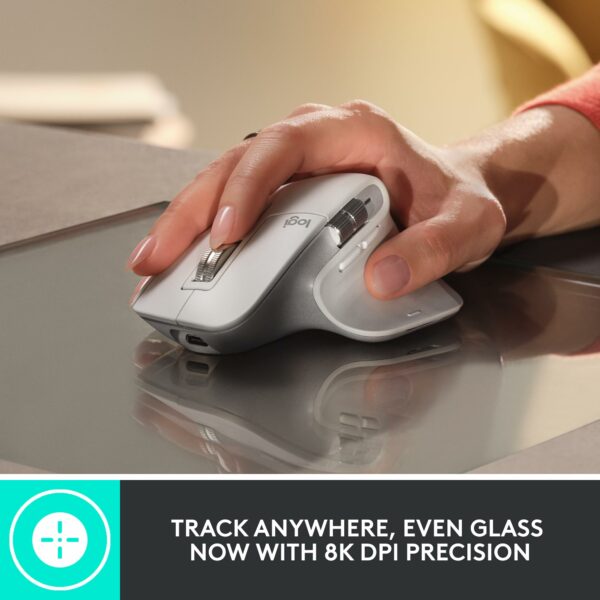 Logitech MX Master 3S - Wireless Performance Mouse with Ultra-Fast Scrolling, Ergonomic, 8K DPI, Glass Tracking, Silent Clicks, USB-C, Bluetooth, Windows, Linux, Chrome - Dark Gray