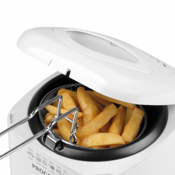 Progress EK2969P Electric 1L Mini Deep Fat Fryer - Removable Cooking Basket, Easy Clean, Non-Slip, Variable Temperature Control to 190°, Non-Stick Oil Tank, Detachable Handle, Countertop Chip Pan