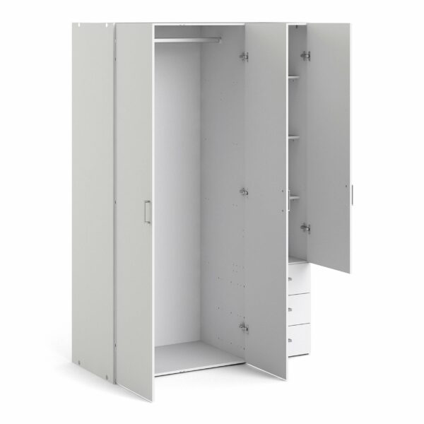 Furniture To Go | Space Wardrobe with 3 doors + 3 drawers White