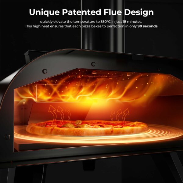 BIG HORN OUTDOORS Pizza Ovens Wood Pellet Pizza Oven Wood Fired Pizza Maker Portable Stainless Steel Pizza Grill