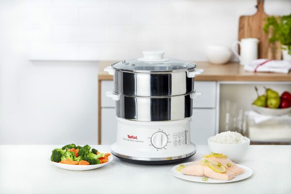 Tefal VC145140 Convenient Series Steamer, 2 Durable Stainless Steel Bowls, Silver, COS2530738